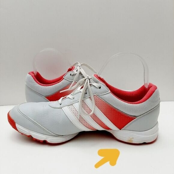 ADIDAS Tech Response Golf Shoes Soft Spike Grey & Pink Sz 7.5 Flawed - Picture 13 of 16